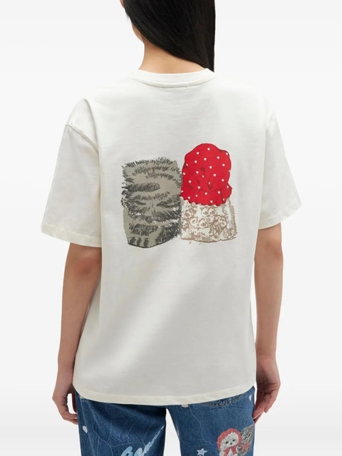 GANNI dog-cat print T-shirt - White - zdjęcie produktu nr 2