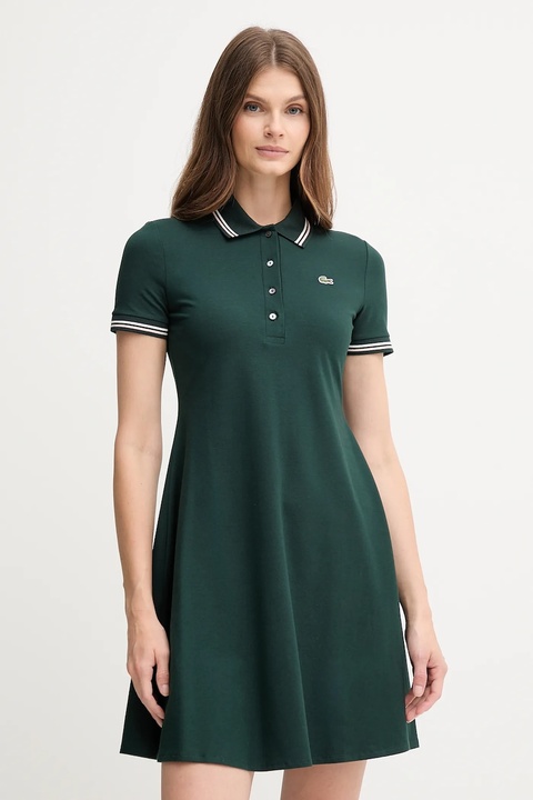 Lacoste sukienka kolor zielony mini rozkloszowana EF5288 - zdjęcie produktu nr 1