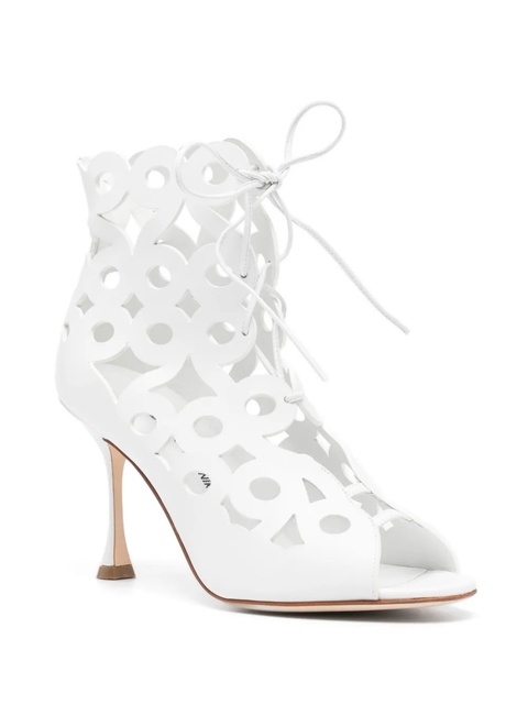 Manolo Blahnik Taralo 90mm cut-out boots - White - zdjęcie produktu nr 2