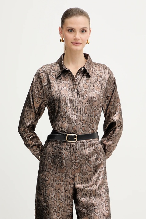 Morgan koszula damska kolor brązowy relaxed z kołnierzykiem klasycznym CEBIL.F - zdjęcie produktu nr 1