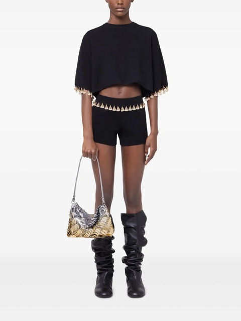 Rabanne knitted cropped T-shirt - Black - zdjęcie produktu nr 2
