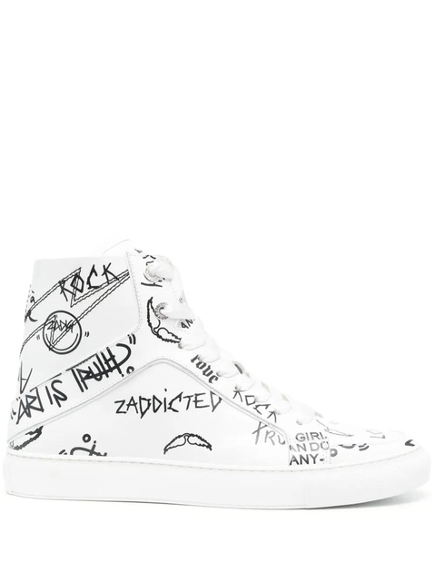 Zadig&Voltaire High Flash high-top leather sneakers - White - zdjęcie produktu nr 1