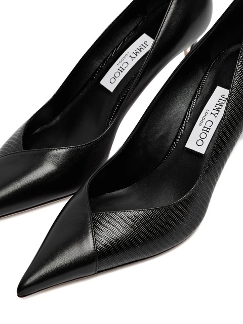 Jimmy Choo Cass 75 calf leather pumps - Black - zdjęcie produktu nr 2
