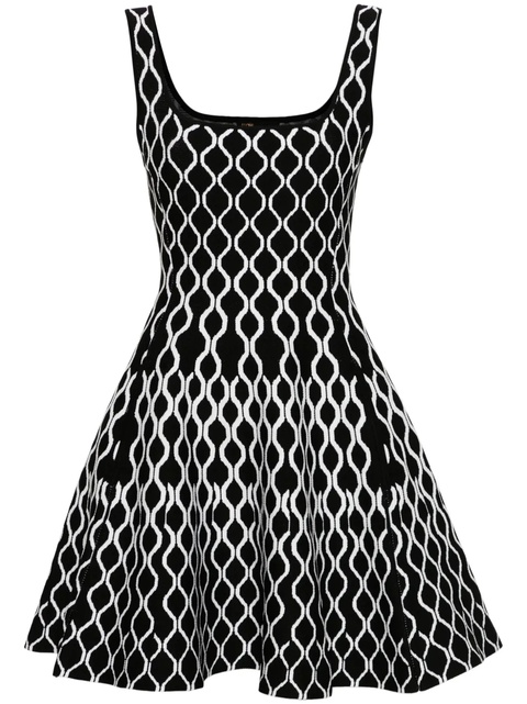 Maje pattern-jacquard flared mini dress - Black - zdjęcie produktu nr 1