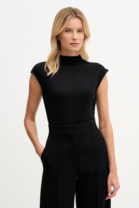 Dkny bluzka damska kolor czarny gładka W3384RAS - zdjęcie produktu nr 1