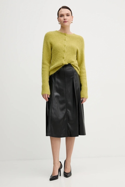 United Colors of Benetton spódnica kolor czarny midi rozkloszowana 4M3CD0059 - zdjęcie produktu nr 2