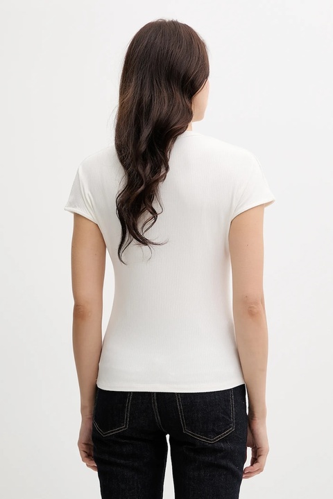 Tommy Hilfiger t-shirt damski kolor beżowy WW0WW45731 - zdjęcie produktu nr 2