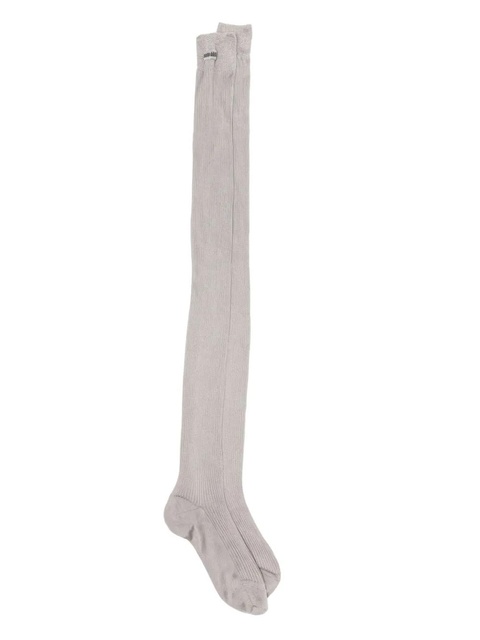 Miu Miu ribbed knee-high socks - Grey - zdjęcie produktu nr 1