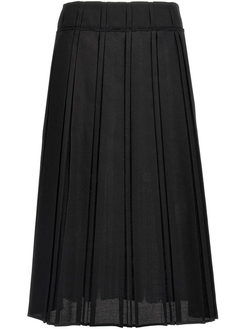 Jil Sander pleated midi skirt - Black - zdjęcie produktu nr 1