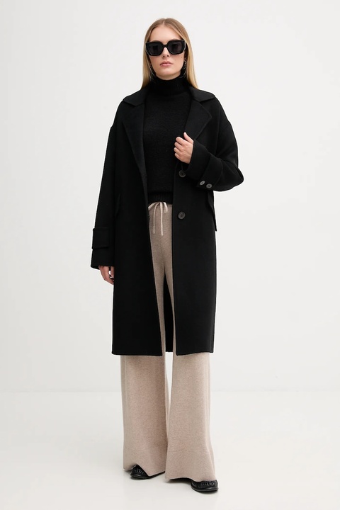 Marc Aurel płaszcz z wełną kolor czarny 5026-1000-93348 - zdjęcie produktu nr 2
