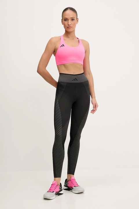 adidas Performance legginsy treningowe WORKOUT ESSENTIALS damskie kolor czarny wzorzyste JE8021 - zdjęcie produktu nr 2