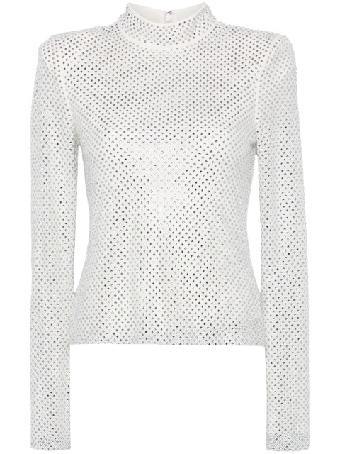 Self-Portrait rhinestone fishnet top - White - zdjęcie produktu nr 1