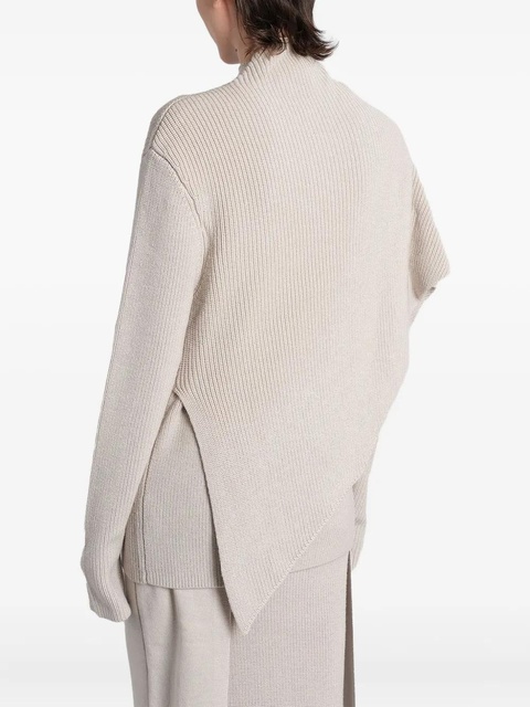 ENTIRE STUDIOS asymmetric ribbed knit sweater - Neutrals - zdjęcie produktu nr 2