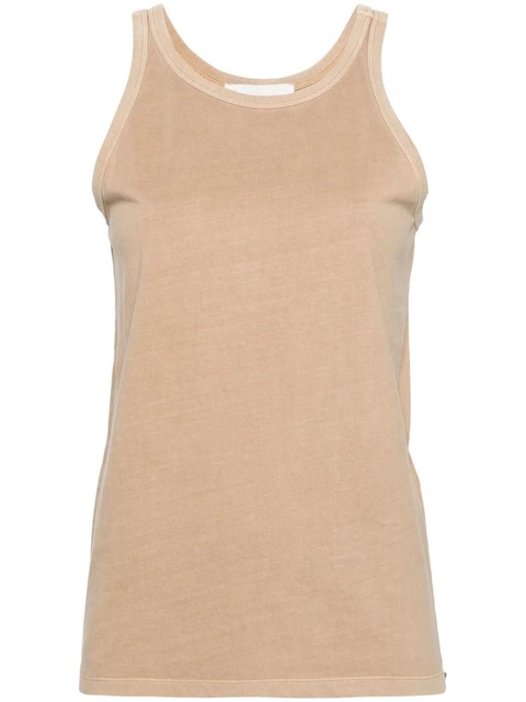 Sportmax scoop-neck cotton tank top - Neutrals - zdjęcie produktu nr 1