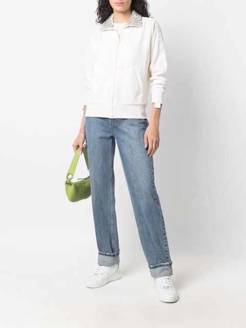 Golden Goose crystal-embellished zipped sweatshirt - White - zdjęcie produktu nr 2