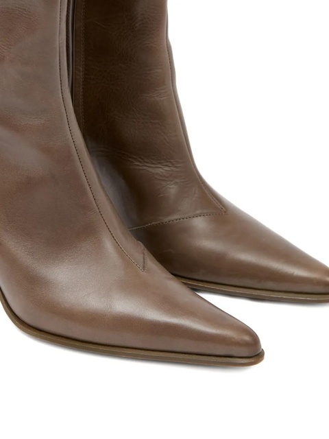MM6 Maison Margiela pointed-toe knee-high boots - Brown - zdjęcie produktu nr 1