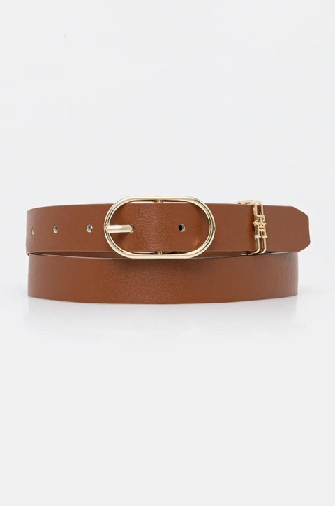 Tommy Hilfiger pasek damski kolor brązowy AW0AW17494 - zdjęcie produktu nr 1