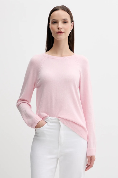 United Colors of Benetton sweter z domieszką wełny damski kolor różowy 1035D1P17 - zdjęcie produktu nr 1