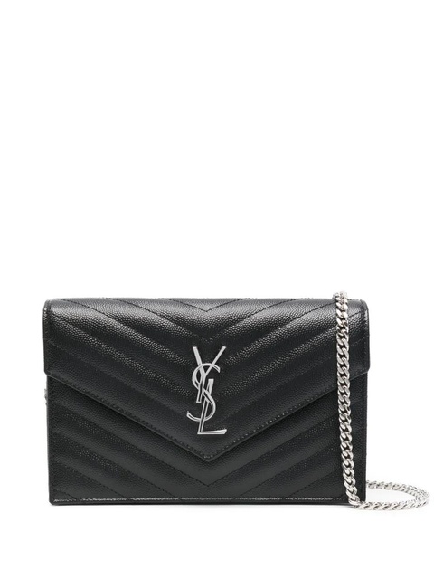 Saint Laurent chevron chain clutch bag - Black - zdjęcie produktu nr 1