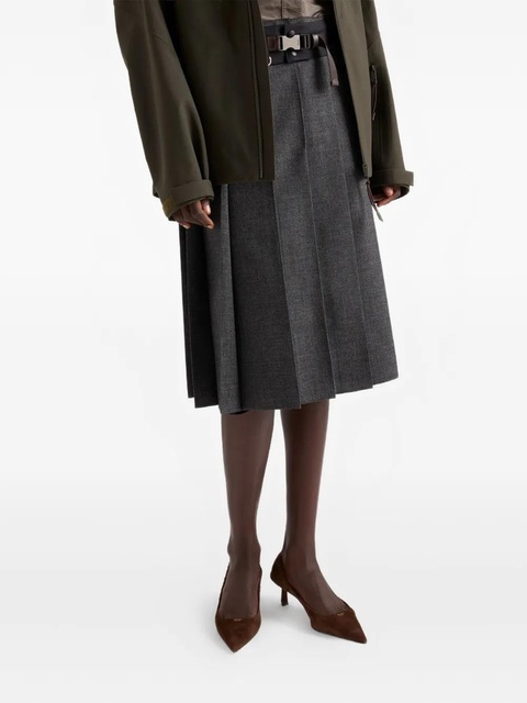 Prada pleated midi skirt - Grey - zdjęcie produktu nr 2