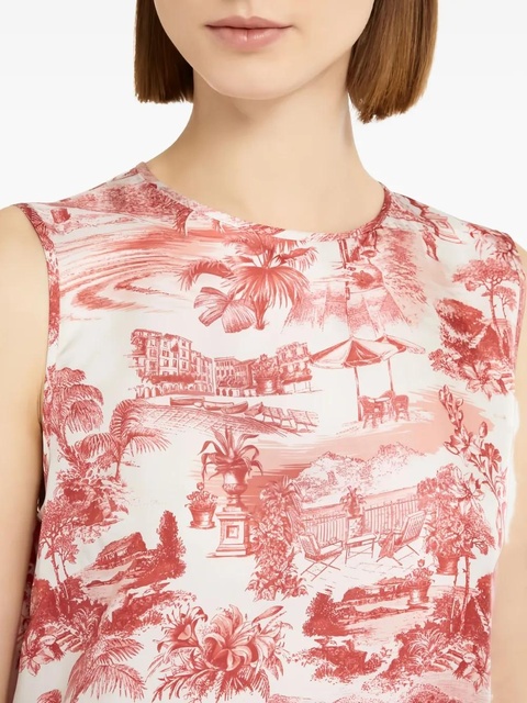 Max Mara graphic-print sleeveless top - Red - zdjęcie produktu nr 2