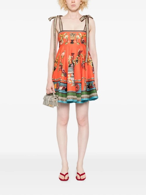 ALEMAIS Rocco fruit-print tie-strap mini dress - Orange - zdjęcie produktu nr 2