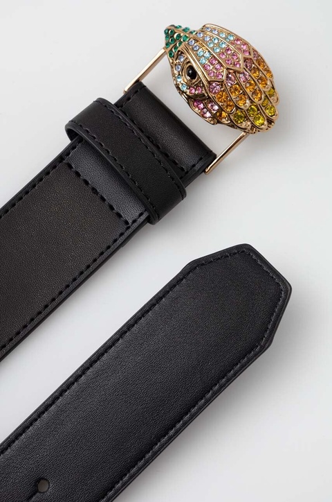 Kurt Geiger London pasek skórzany damski kolor czarny - zdjęcie produktu nr 2