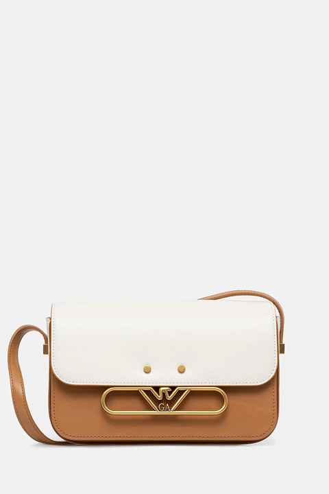 Emporio Armani torebka skórzana kolor beżowy EW001208 AF13352 - zdjęcie produktu nr 2