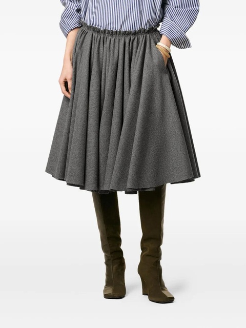 AMI Paris Corolla wool midi skirt - Grey - zdjęcie produktu nr 2