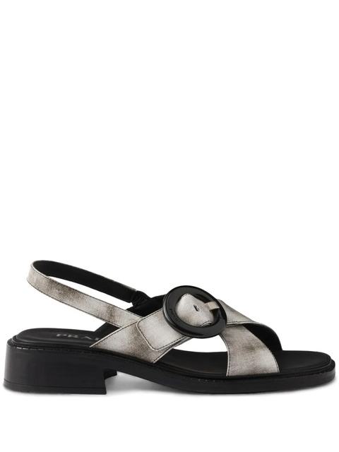 Prada brushed-finish leather sandals - White - zdjęcie produktu nr 1