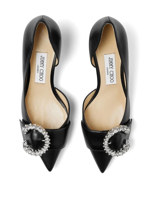 Jimmy Choo 50mm Melva Dorsay leather pumps - Black - zdjęcie produktu nr 2