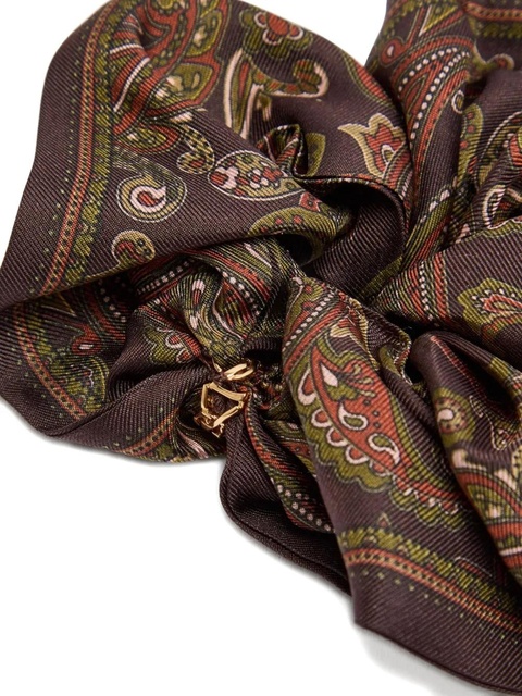 Saint Laurent paisley silk scrunchie - Brown - zdjęcie produktu nr 1