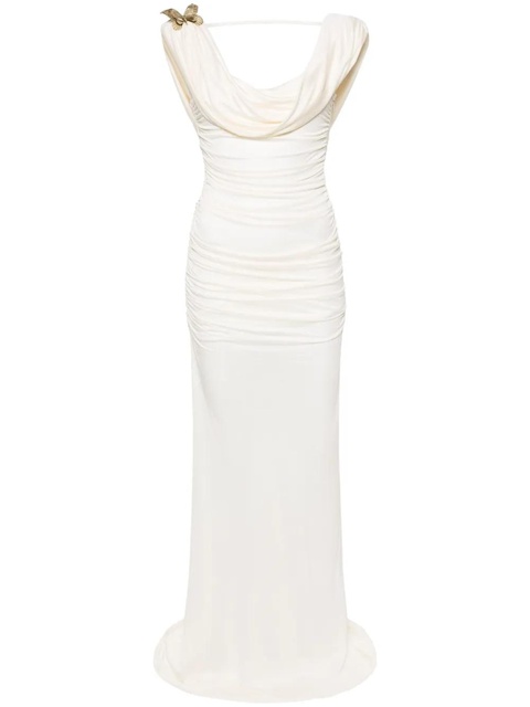 Blumarine butterfly-brooch maxi dress - Neutrals - zdjęcie produktu nr 1