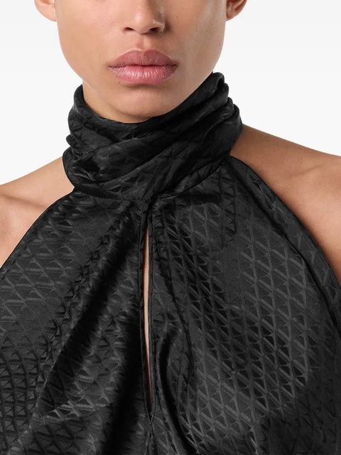 Versace neck-tie textured top - Black - zdjęcie produktu nr 2