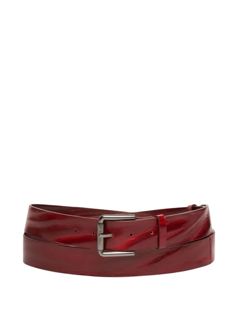 Max Mara square-buckle leather belt - Red - zdjęcie produktu nr 1