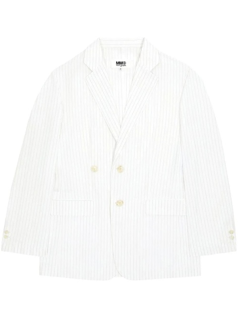 MM6 Maison Margiela pinstriped single-breasted blazer - White - zdjęcie produktu nr 1