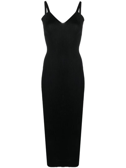 OUR LEGACY V-neck ribbed-knit dress - Black - zdjęcie produktu nr 1