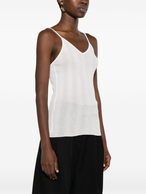 KHAITE Mona semi-sheer tank top - White - zdjęcie produktu nr 2