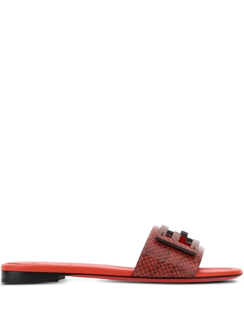 FENDI Baguette leather sandals - Red - zdjęcie produktu nr 2