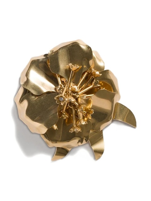 Miu Miu flower-motif brooch - Gold - zdjęcie produktu nr 1