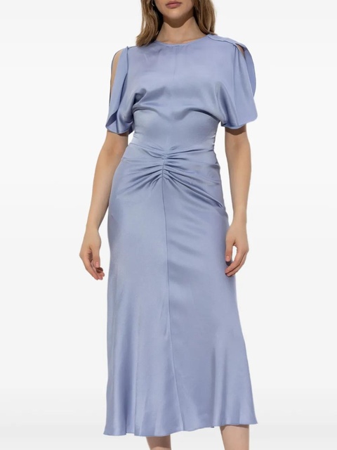 Victoria Beckham puff-sleeved ruched dress - Blue - zdjęcie produktu nr 2