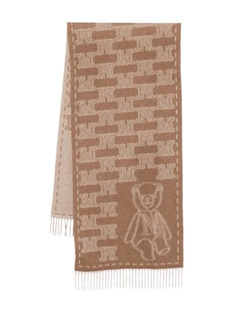Max Mara teddy-motif cashmere scarf - Neutrals - zdjęcie produktu nr 1