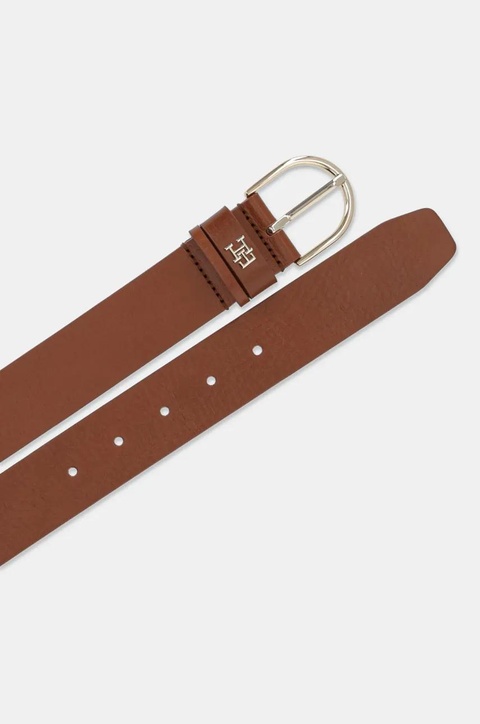 Tommy Hilfiger pasek skórzany damski kolor brązowy AW0AW16837 - zdjęcie produktu nr 2