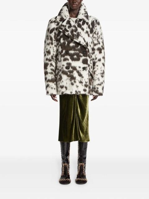 DRIES VAN NOTEN cowhide-pattern double-breasted jacket - Brown - zdjęcie produktu nr 2