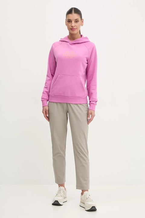 Helly Hansen bluza damska kolor fioletowy z kapturem z aplikacją 54239 - zdjęcie produktu nr 2