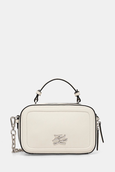 Karl Lagerfeld torebka skórzana K/AUTOGRAPH kolor biały B1W30269 - zdjęcie produktu nr 1