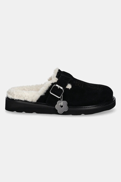 Kenzo klapki zamszowe Matto Clogs damskie kolor czarny FE62MU051L58.99 - zdjęcie produktu nr 2