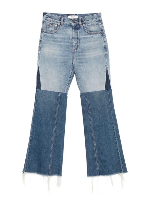 Chloé patchwork frayed jeans - Blue - zdjęcie produktu nr 1