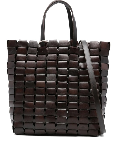 DRAGON DIFFUSION leather woven tote bag - Black - zdjęcie produktu nr 1