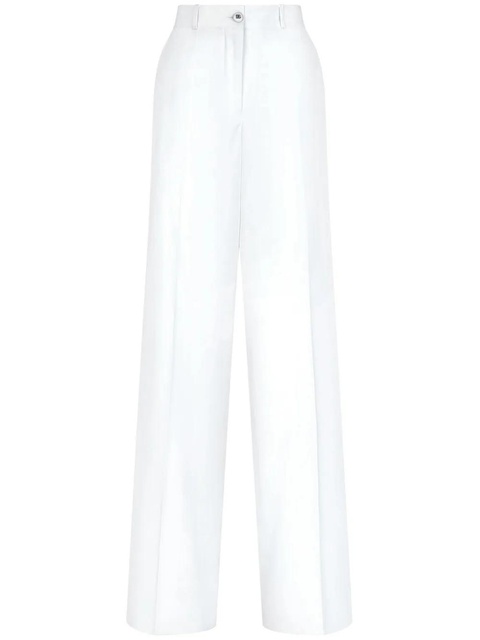 Dolce & Gabbana high-waisted cotton-blend pallazo pants - White - zdjęcie produktu nr 1